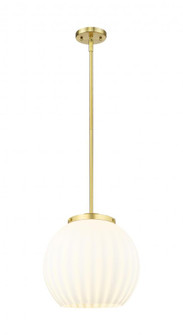 White Venetian - 1 Light - 14 inch - Satin Gold - Stem Hung - Pendant (3442|221-1S-SG-G1217-14WV)