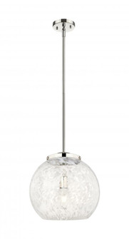 White Mouchette - 1 Light - 14 inch - Polished Nickel - Stem Hung - Pendant (3442|221-1S-PN-G1216-14WM)