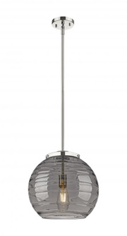 Athens Deco Swirl - 1 Light - 14 inch - Polished Nickel - Stem Hung - Pendant (3442|221-1S-PN-G1213-14SM)