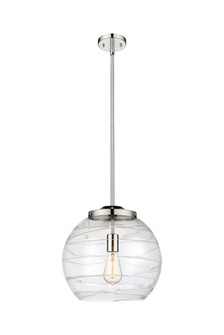 Athens Deco Swirl - 1 Light - 14 inch - Polished Nickel - Stem Hung - Pendant (3442|221-1S-PN-G1213-14CL)