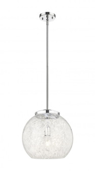 White Mouchette - 1 Light - 14 inch - Polished Chrome - Stem Hung - Pendant (3442|221-1S-PC-G1216-14WM)