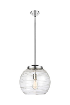 Athens Deco Swirl - 1 Light - 14 inch - Polished Chrome - Stem Hung - Pendant (3442|221-1S-PC-G1213-14CL)