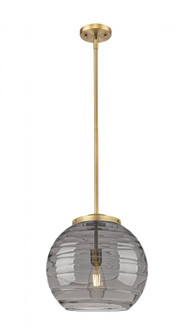 Athens Deco Swirl - 1 Light - 14 inch - Brushed Brass - Stem Hung - Pendant (3442|221-1S-BB-G1213-14SM)