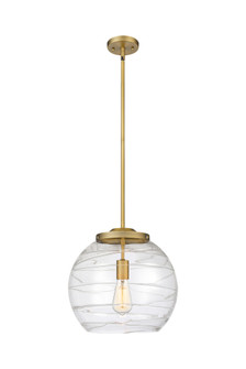 Athens Deco Swirl - 1 Light - 14 inch - Brushed Brass - Stem Hung - Pendant (3442|221-1S-BB-G1213-14CL)