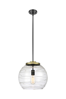 Athens Deco Swirl - 1 Light - 14 inch - Black Antique Brass - Stem Hung - Pendant (3442|221-1S-BAB-G1213-14CL)