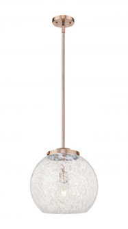 White Mouchette - 1 Light - 14 inch - Antique Copper - Stem Hung - Pendant (3442|221-1S-AC-G1216-14WM)