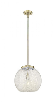 White Mouchette - 1 Light - 14 inch - Antique Brass - Stem Hung - Pendant (3442|221-1S-AB-G1216-14WM)