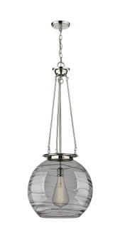 Athens Deco Swirl - 1 Light - 18 inch - Polished Nickel - Chain Hung - Pendant (3442|221-1P-PN-G1213-18SM)