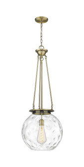 Athens Water Glass - 1 Light - 16 inch - Antique Brass - Chain Hung - Pendant (3442|221-1P-AB-G1215-16)