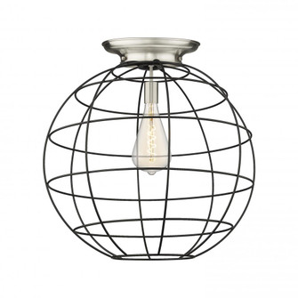 Lake Placid - 1 Light - 22 inch - Satin Nickel - Flush Mount (3442|221-1F-SN-CE-22-BK)