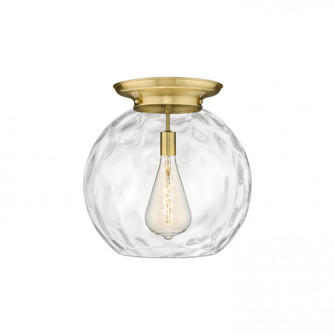 Athens Water Glass - 1 Light - 18 inch - Satin Gold - Flush Mount (3442|221-1F-SG-G1215-18)