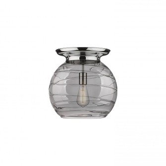 Athens Deco Swirl - 1 Light - 14 inch - Polished Chrome - Flush Mount (3442|221-1F-PC-G1213-14SM)