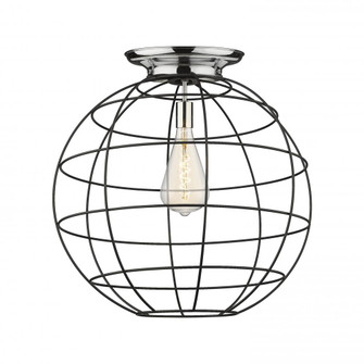 Lake Placid - 1 Light - 22 inch - Polished Chrome - Flush Mount (3442|221-1F-PC-CE-22-BK)