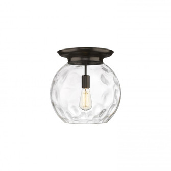 Athens Water Glass - 1 Light - 13 inch - Oil Rubbed Bronze - Flush Mount (3442|221-1F-OB-G1215-14)