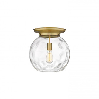 Athens Water Glass - 1 Light - 13 inch - Brushed Brass - Flush Mount (3442|221-1F-BB-G1215-14)