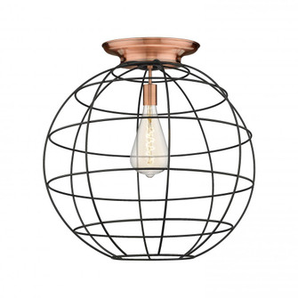 Lake Placid - 1 Light - 22 inch - Antique Copper - Flush Mount (3442|221-1F-AC-CE-22-BK)