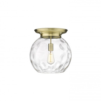 Athens Water Glass - 1 Light - 13 inch - Antique Brass - Flush Mount (3442|221-1F-AB-G1215-14)
