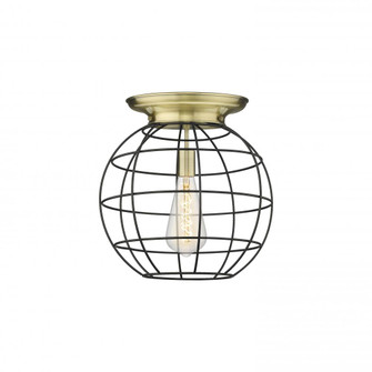 Beacon - 1 Light - 16 inch - Antique Brass - Flush Mount (3442|221-1F-AB-CE-16-BK)