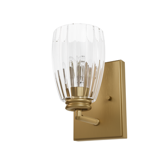 Hunter Rossmoor Luxe Gold with Clear Glass 1 Light Sconce Wall Light Fixture (4797|13196)
