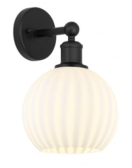 White Venetian - 1 Light - 8 inch - Matte Black - Sconce (3442|616-1W-BK-G1217-8WV)