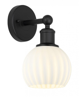 White Venetian - 1 Light - 6 inch - Matte Black - Sconce (3442|616-1W-BK-G1217-6WV)