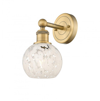 White Mouchette - 1 Light - 6 inch - Brushed Brass - Sconce (3442|616-1W-BB-G1216-6WM)