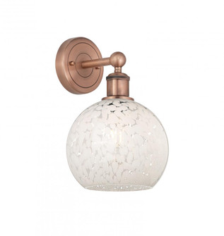 White Mouchette - 1 Light - 8 inch - Antique Copper - Sconce (3442|616-1W-AC-G1216-8WM)