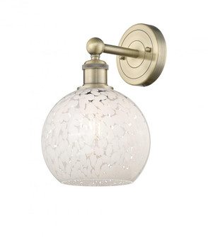 White Mouchette - 1 Light - 8 inch - Antique Brass - Sconce (3442|616-1W-AB-G1216-8WM)