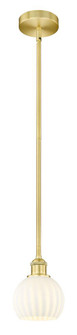 White Venetian - 1 Light - 6 inch - Satin Gold - Stem Hung - Mini Pendant (3442|616-1S-SG-G1217-6WV)