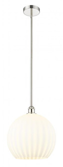 White Venetian - 1 Light - 14 inch - Polished Nickel - Stem Hung - Pendant (3442|616-1S-PN-G1217-14WV)