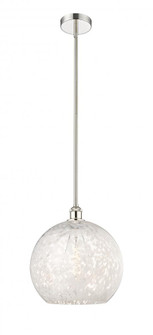 White Mouchette - 1 Light - 14 inch - Polished Nickel - Stem Hung - Pendant (3442|616-1S-PN-G1216-14WM)
