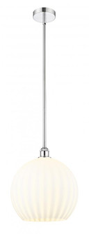 White Venetian - 1 Light - 14 inch - Polished Chrome - Stem Hung - Pendant (3442|616-1S-PC-G1217-14WV)