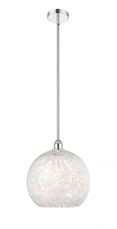 White Mouchette - 1 Light - 14 inch - Polished Chrome - Stem Hung - Pendant (3442|616-1S-PC-G1216-14WM)