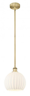 White Venetian - 1 Light - 10 inch - Brushed Brass - Stem Hung - Mini Pendant (3442|616-1S-BB-G1217-10WV)