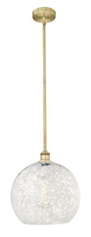 White Mouchette - 1 Light - 14 inch - Brushed Brass - Stem Hung - Pendant (3442|616-1S-BB-G1216-14WM)