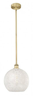 White Mouchette - 1 Light - 12 inch - Brushed Brass - Stem Hung - Mini Pendant (3442|616-1S-BB-G1216-12WM)