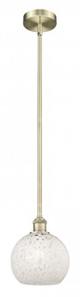 White Mouchette - 1 Light - 8 inch - Antique Brass - Stem Hung - Mini Pendant (3442|616-1S-AB-G1216-8WM)