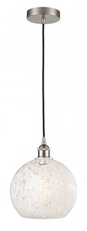 White Mouchette - 1 Light - 10 inch - Brushed Satin Nickel - Cord Hung - Mini Pendant (3442|616-1P-SN-G1216-10WM)