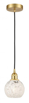 White Mouchette - 1 Light - 6 inch - Satin Gold - Cord Hung - Mini Pendant (3442|616-1P-SG-G1216-6WM)