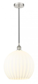 White Venetian - 1 Light - 14 inch - Polished Nickel - Cord Hung - Pendant (3442|616-1P-PN-G1217-14WV)