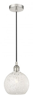 White Mouchette - 1 Light - 8 inch - Polished Nickel - Cord Hung - Mini Pendant (3442|616-1P-PN-G1216-8WM)