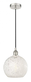 White Mouchette - 1 Light - 10 inch - Polished Nickel - Cord Hung - Mini Pendant (3442|616-1P-PN-G1216-10WM)