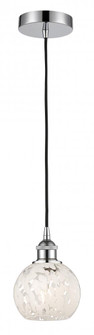 White Mouchette - 1 Light - 6 inch - Polished Chrome - Cord Hung - Mini Pendant (3442|616-1P-PC-G1216-6WM)