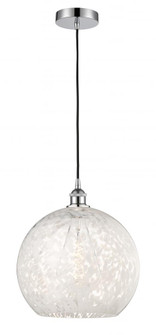 White Mouchette - 1 Light - 14 inch - Polished Chrome - Cord Hung - Pendant (3442|616-1P-PC-G1216-14WM)