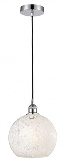 White Mouchette - 1 Light - 10 inch - Polished Chrome - Cord Hung - Mini Pendant (3442|616-1P-PC-G1216-10WM)