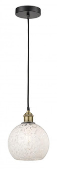 White Mouchette - 1 Light - 8 inch - Black Antique Brass - Cord Hung - Mini Pendant (3442|616-1P-BAB-G1216-8WM)
