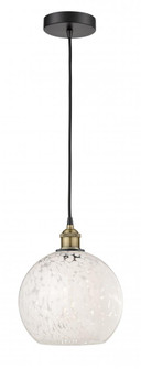 White Mouchette - 1 Light - 10 inch - Black Antique Brass - Cord Hung - Mini Pendant (3442|616-1P-BAB-G1216-10WM)