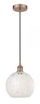 White Mouchette - 1 Light - 10 inch - Antique Copper - Cord Hung - Mini Pendant (3442|616-1P-AC-G1216-10WM)