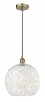 White Mouchette - 1 Light - 14 inch - Antique Brass - Cord Hung - Pendant (3442|616-1P-AB-G1216-14WM)