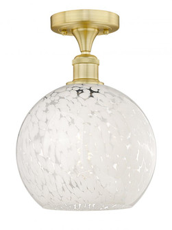 White Mouchette - 1 Light - 10 inch - Satin Gold - Semi-Flush Mount (3442|616-1F-SG-G1216-10WM)